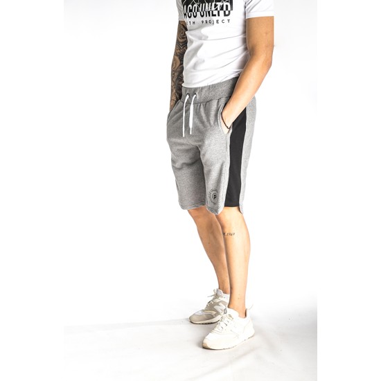 PACO&CO 213652 GREY Ανδρική Αθλητική Βαμβακερή βερμούδα