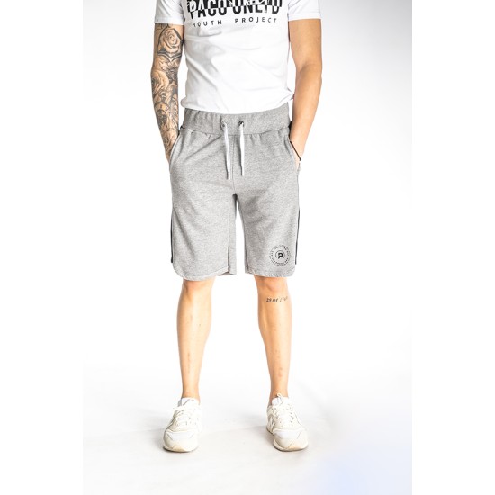PACO&CO 213652 GREY Ανδρική Αθλητική Βαμβακερή βερμούδα