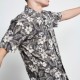 FUNKY BUDDHA FBM003-048-05 KHAKI Resort πουκάμισο με floral τύπωμα
