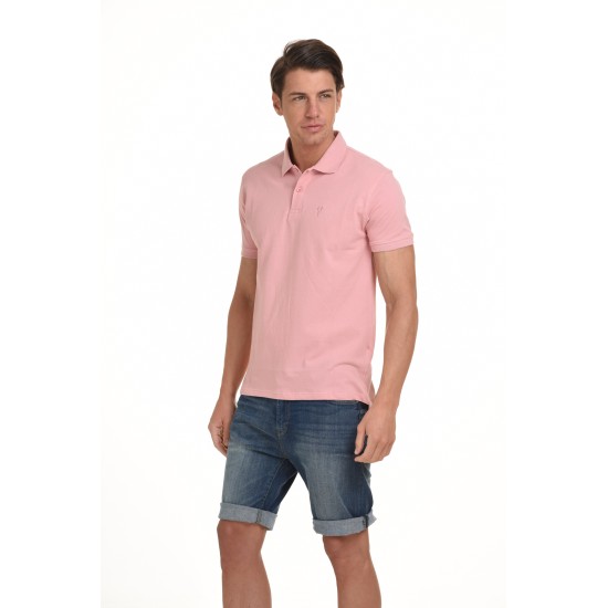 BISTON 45-206-004 PINK Μπλούζα Polo μονόχρωμη