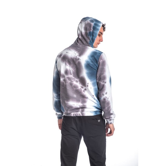 PACO&CO 218571 DUSTY BLUE Ανδρικό φούτερ δίχρωμο με κουκούλα