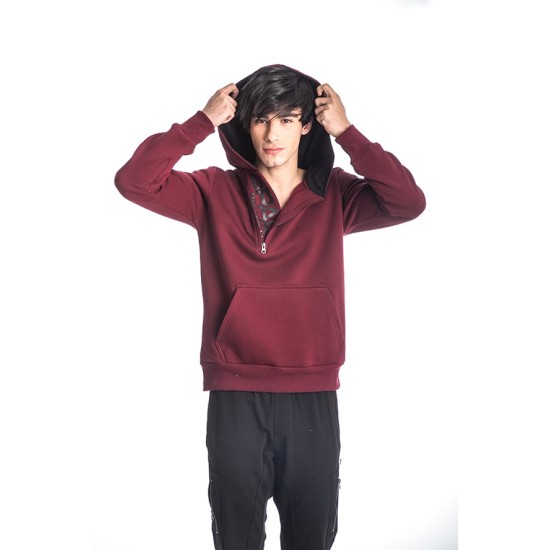 PACO&CO 218589 BORDEAUX Ανδρικό φούτερ με κουκούλα 