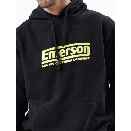 EMERSON 212.EM20.05 BLACK Ανδρικό φούτερ με κουκούλα 