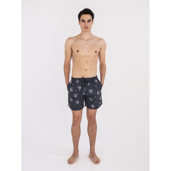 EMERSON 201.EM507.15 PR196 BLACK Ανδρικό μαγιό με all over σχέδιο