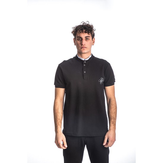 PACO&CO 213609 BLACK Μπλούζα πόλο με λαιμό mao