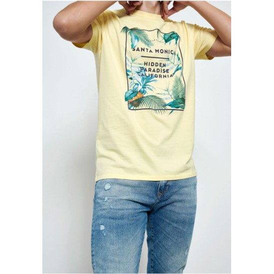 FUNKY BUDDHA FBM003-097-04 LT YELLOW T-shirt με τύπωμα 
