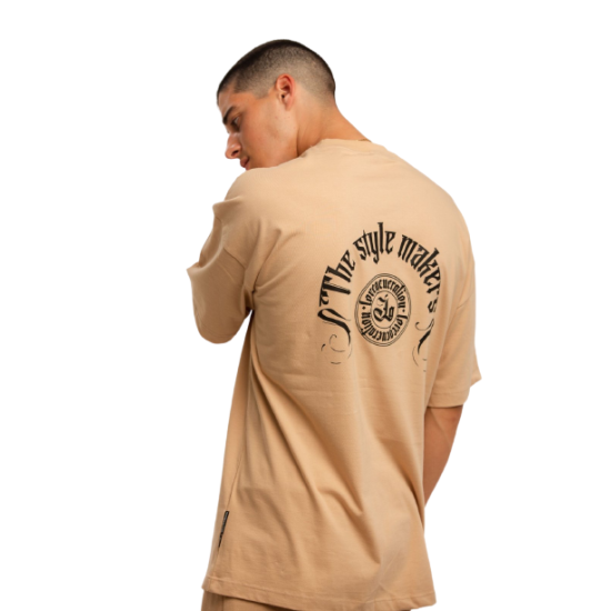 LOVE GENERATION TLO273 BEIGE Oversized T-Shirt 