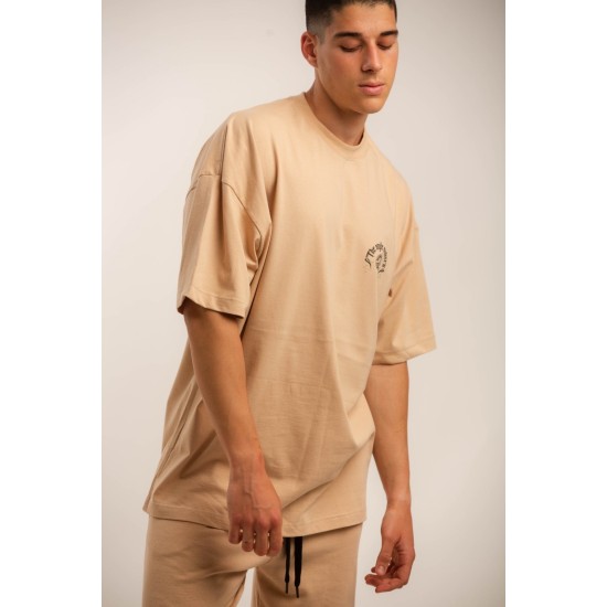 LOVE GENERATION TLO273 BEIGE Oversized T-Shirt 