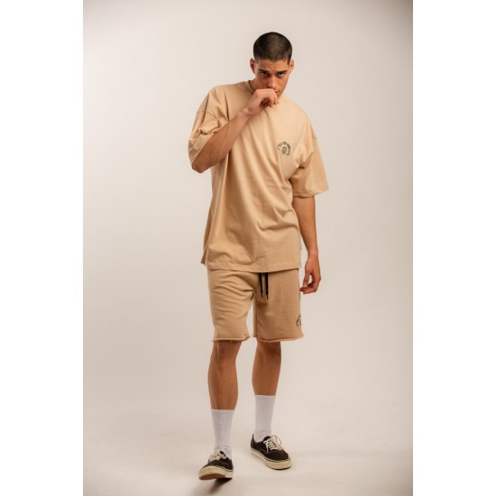 LOVE GENERATION TLO273 BEIGE Oversized T-Shirt 
