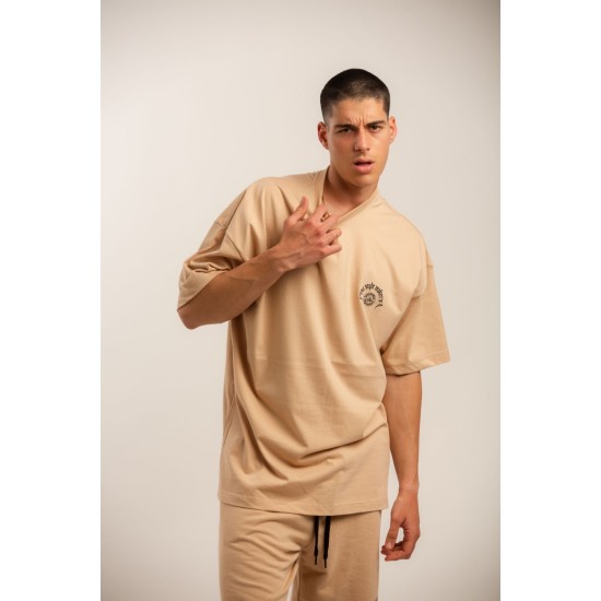 LOVE GENERATION TLO273 BEIGE Oversized T-Shirt 