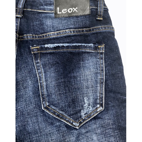 LEOX YX834 BLUE Ανδρικό Jean πεντάτσεπο 