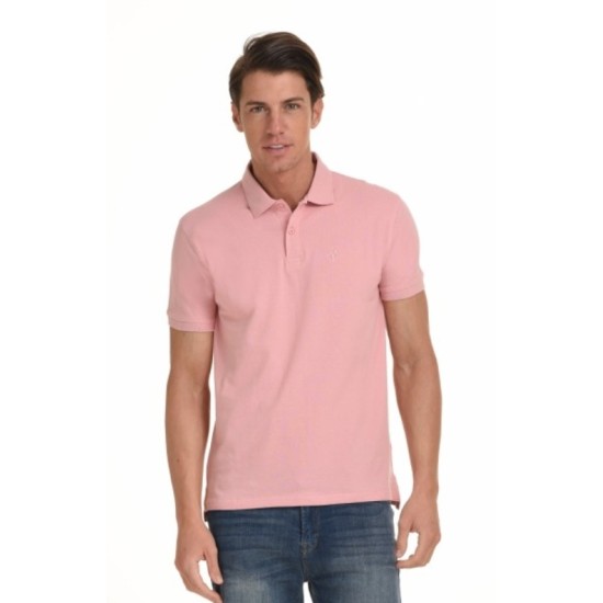 BISTON 45-206-004 PINK Μπλούζα Polo μονόχρωμη