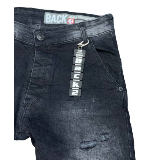 Ανδρικό jean παντελόνι Slim Fit BLACK Back2Jeans T11A