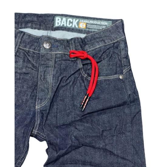 Ανδρικό jean παντελόνι Slim Fit Dark Navy Back2Jeans T12E