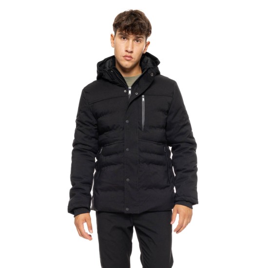 SPLENDID 50-201-010 BLACK ανδρικό κοντό μπουφάν με αποσπώμενη κουκούλα 
