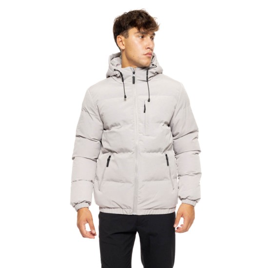 SPLENDID 50-201-027 LT GREY ανδρικό κοντό μπουφάν με ενσωματωμένη κουκούλα 