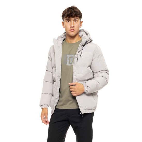 SPLENDID 50-201-027 LT GREY ανδρικό κοντό μπουφάν με ενσωματωμένη κουκούλα 