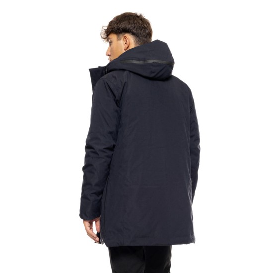 BISTON 50-201-107 NAVY Biston fashion ανδρικό μακρύ μπουφάν με ενσωματωμένη κουκούλα 
