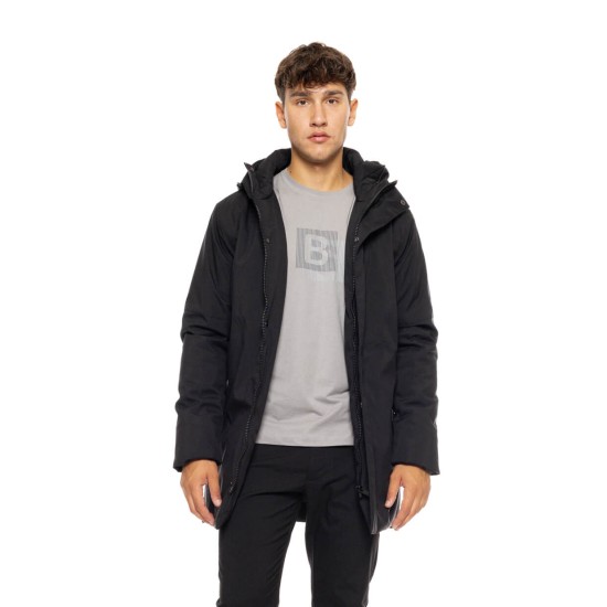 BISTON 50-201-107 BLACK Biston fashion ανδρικό μακρύ μπουφάν με ενσωματωμένη κουκούλα 