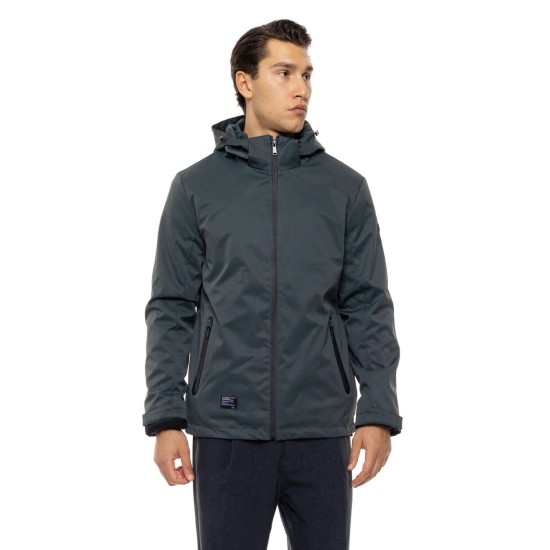 BISTON 54-201-051DK GREEN Ανδρικό κοντό μπουφάν με κουκούλα δυο τεμαχίων