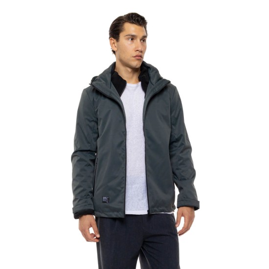 BISTON 54-201-051DK GREEN Ανδρικό κοντό μπουφάν με κουκούλα δυο τεμαχίων