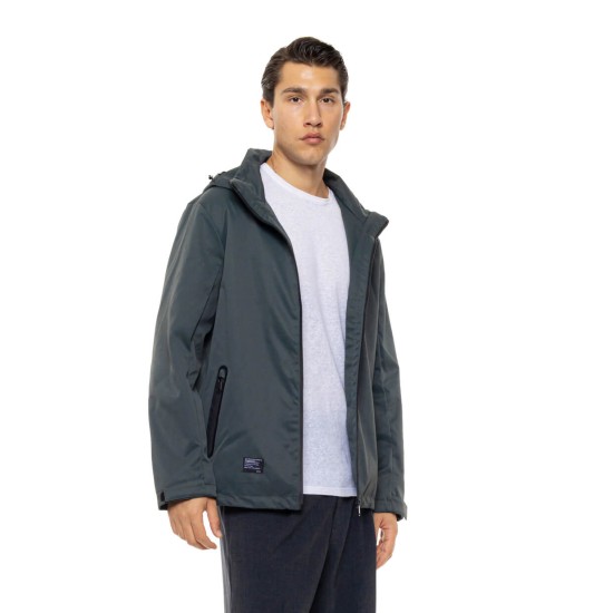 BISTON 54-201-051DK GREEN Ανδρικό κοντό μπουφάν με κουκούλα δυο τεμαχίων
