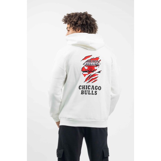Ανδρικό φούτερ με κουκο΄ύλα BODY MAX Chicago Bulls White