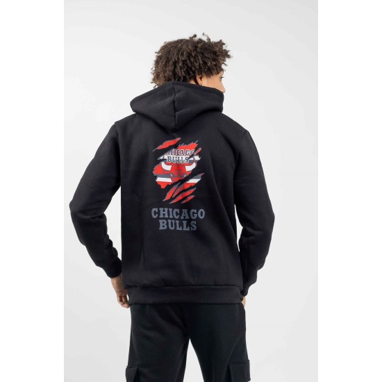 Ανδρικό φούτερ με κουκο΄ύλα BODY MAX Chicago Bulls Black
