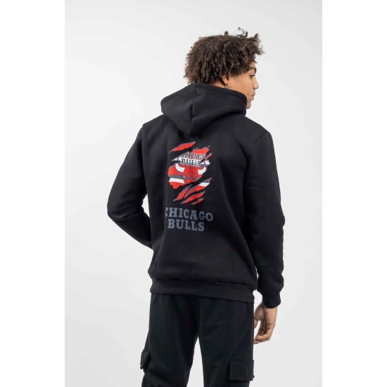 Ανδρικό φούτερ με κουκο΄ύλα BODY MAX Chicago Bulls Black