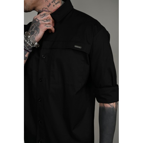 BODY MAX PR-9024 BLACK Πουκάμισο με 2 τσέπες