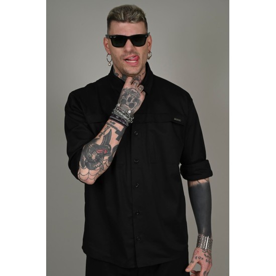 BODY MAX PR-9024 BLACK Πουκάμισο με 2 τσέπες