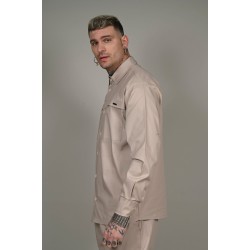 BODY MAX PR-9024 BEIGE Πουκάμισο με 2 τσέπες