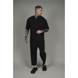 BODY MAX PR-9021 BLACK JAPAN Παντελόνι με λάστιχο στη μέση 