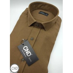 CND 4900 BROWN Πουκάμισο Μονόχρωμο 