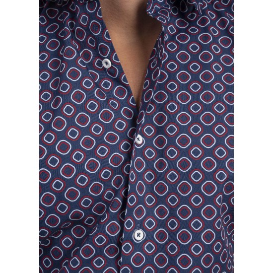 DEZIGN D-23140 BLUE Πουκάμισο Σχεδιαστικό 