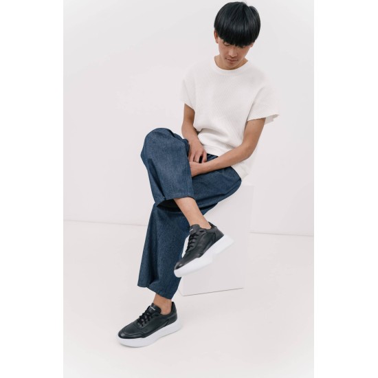 FENOMILANO Ανδρικά Δερμάτινα Δίπατα Sneakers 2504 Black