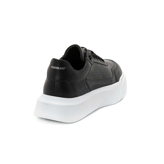 FENOMILANO Ανδρικά Δερμάτινα Δίπατα Sneakers 2504 Black
