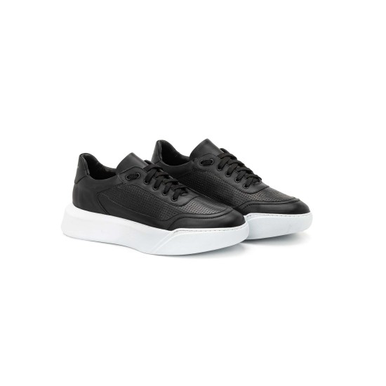 FENOMILANO Ανδρικά Δερμάτινα Δίπατα Sneakers 2504 Black