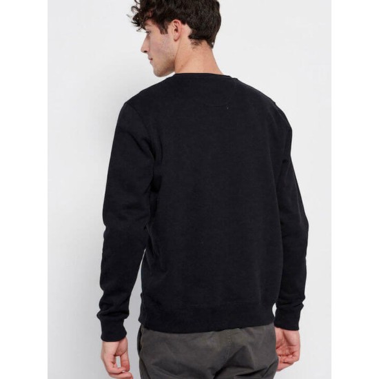 FUNKY BUDDHA FBM006-021-06 BLACK Φούτερ με τυπωμένο logo