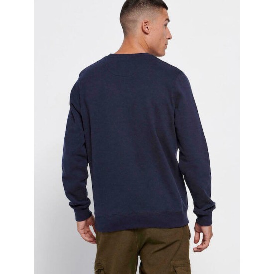 FUNKY BUDDHA FBM006-021-06 NAVY Φούτερ με τυπωμένο logo