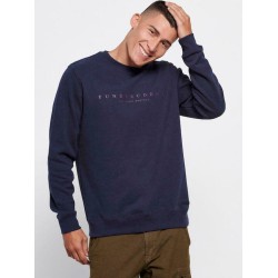 FUNKY BUDDHA FBM006-021-06 NAVY Φούτερ με τυπωμένο logo