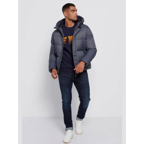 FUNKY BUDDHA FBM006-339-01 DUSTY BLUE Ανδρικό puffer μπουφάν