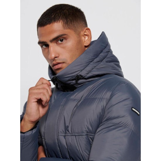 FUNKY BUDDHA FBM006-339-01 DUSTY BLUE Ανδρικό puffer μπουφάν