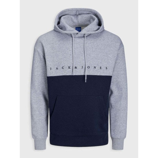 JACK&JONES 12220526 NAVY Φούτερ με κουκούλα 