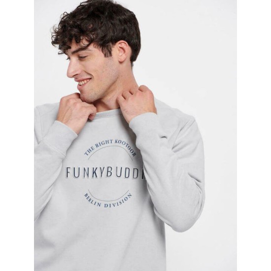 FUNKY BUDDHA FBM006-012-06 STONE GREY Ανδρικό φούτερ