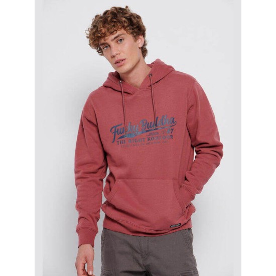 FUNKY BUDDHA FBM006-035-06 DUSTY ROSE Φούτερ με κουκούλα