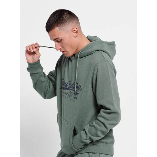 FUNKY BUDDHA FBM006-035-06 OLIVE GREEN Φούτερ με κουκούλα