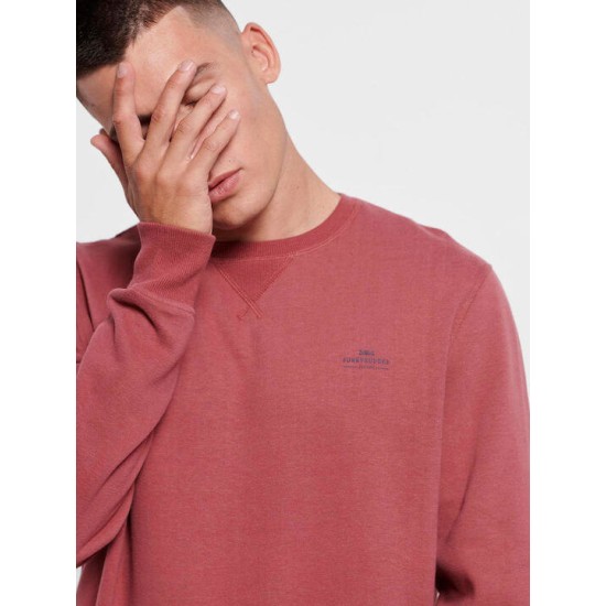 FUNKY BUDDHA FBM006-003-06 DUSTY ROSE Φούτερ με τυπωμένο logo