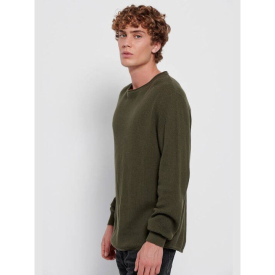 FUNKY BUDDHA FBM006-021-09 ΚΗΑΚΙ Πλεκτή μπλούζα