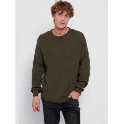 FUNKY BUDDHA FBM006-021-09 ΚΗΑΚΙ Πλεκτή μπλούζα